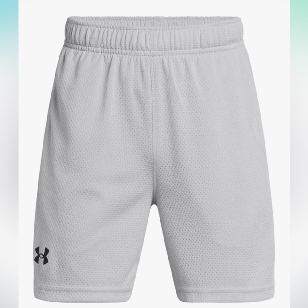 NWT, boys Under Armour shorts, size YM, color: mod gray